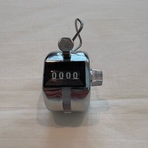 Silver Handheld Tally Counter by Compass